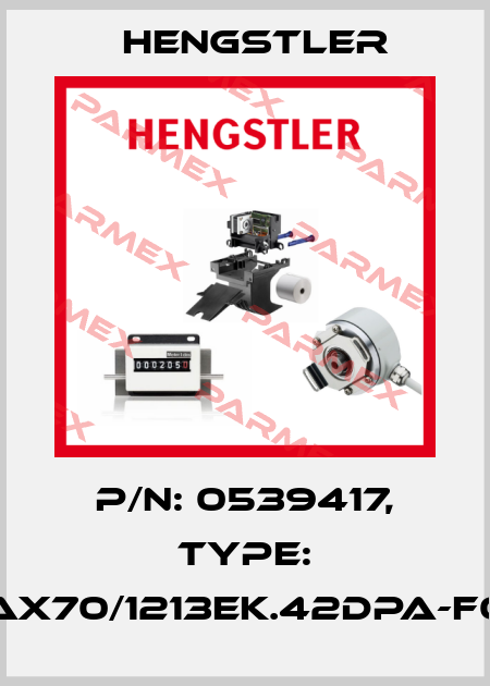 p/n: 0539417, Type: AX70/1213EK.42DPA-F0 Hengstler