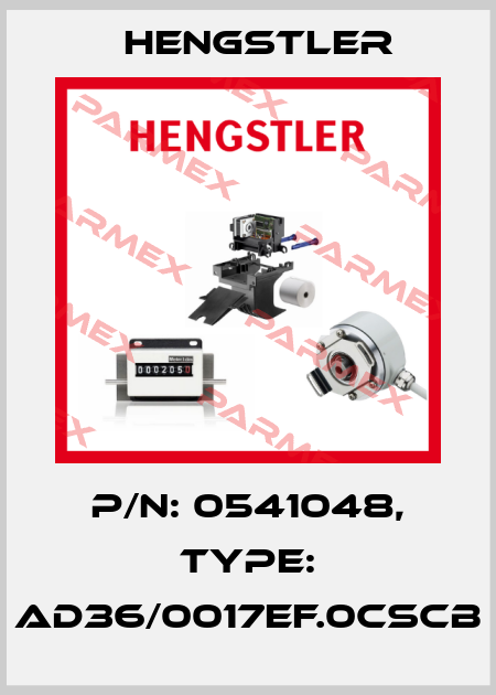 p/n: 0541048, Type: AD36/0017EF.0CSCB Hengstler
