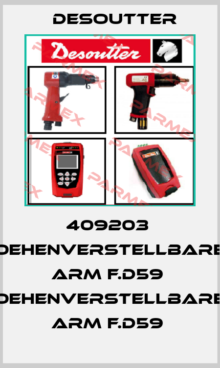 409203  HOEHENVERSTELLBARER ARM F.D59  HOEHENVERSTELLBARER ARM F.D59  Desoutter