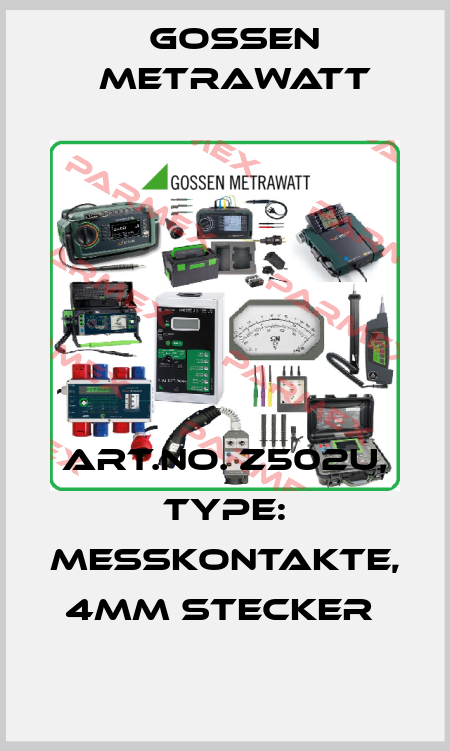 Art.No. Z502U, Type: Messkontakte, 4mm Stecker  Gossen Metrawatt
