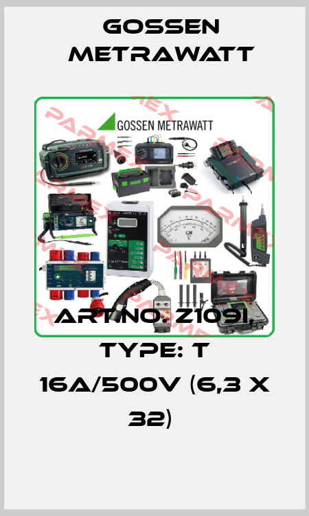 Art.No. Z109I, Type: T 16A/500V (6,3 x 32)  Gossen Metrawatt