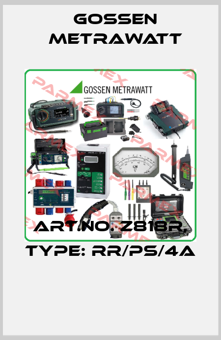 Art.No. Z818R, Type: RR/PS/4A  Gossen Metrawatt
