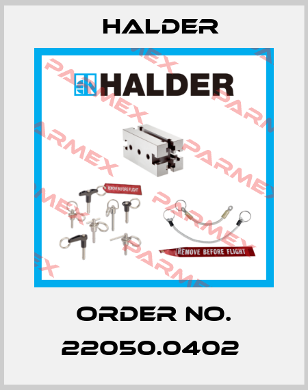 Order No. 22050.0402  Halder