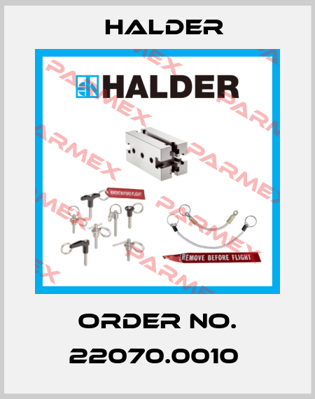 Order No. 22070.0010  Halder