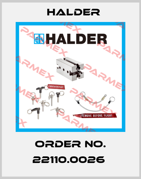 Order No. 22110.0026  Halder