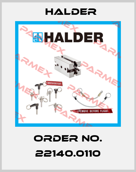 Order No. 22140.0110 Halder