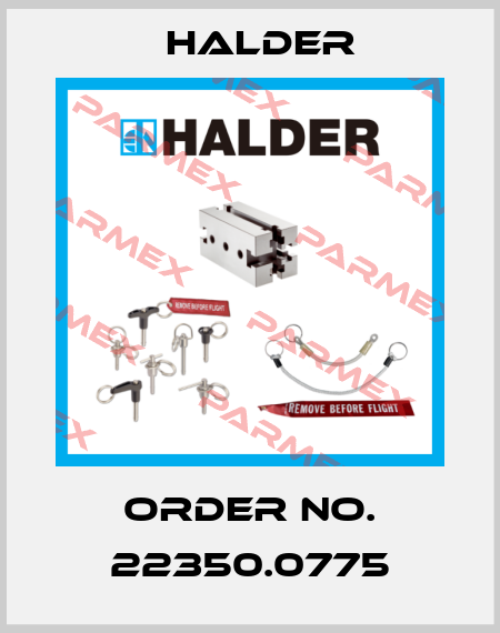Order No. 22350.0775 Halder
