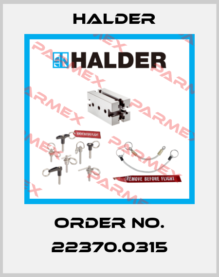 Order No. 22370.0315 Halder