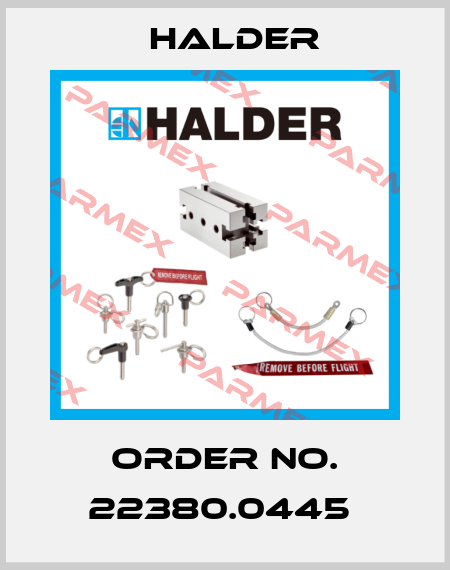 Order No. 22380.0445  Halder