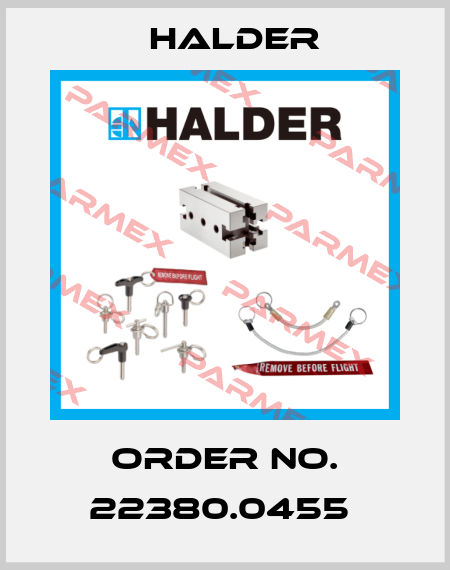 Order No. 22380.0455  Halder