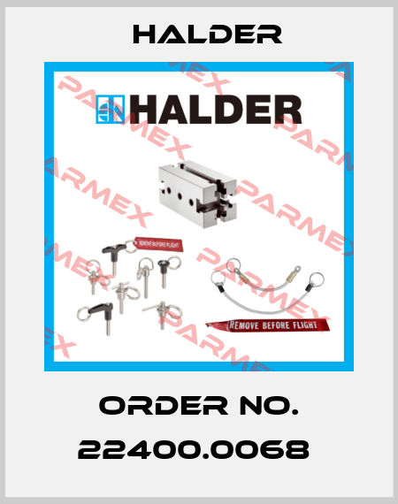 Order No. 22400.0068  Halder