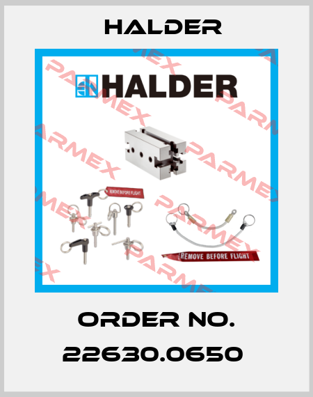 Order No. 22630.0650  Halder