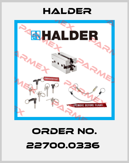 Order No. 22700.0336  Halder