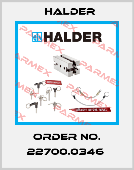 Order No. 22700.0346  Halder