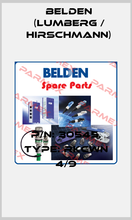 P/N: 30545, Type: RKCWN 4/9 Belden (Lumberg / Hirschmann)