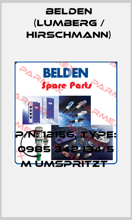 P/N: 12156, Type: 0985 342 134/5 M umspritzt  Belden (Lumberg / Hirschmann)