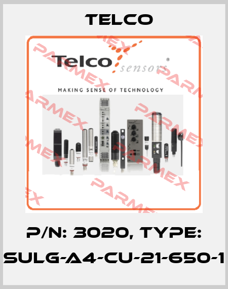 P/N: 3020, Type: SULG-A4-CU-21-650-1 Telco