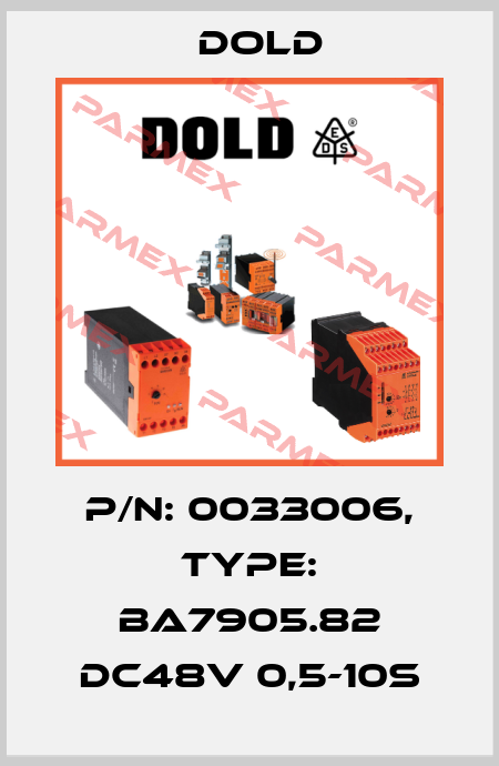 p/n: 0033006, Type: BA7905.82 DC48V 0,5-10S Dold