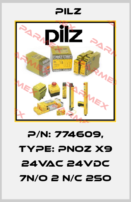 p/n: 774609, Type: PNOZ X9 24VAC 24VDC 7n/o 2 n/c 2so Pilz