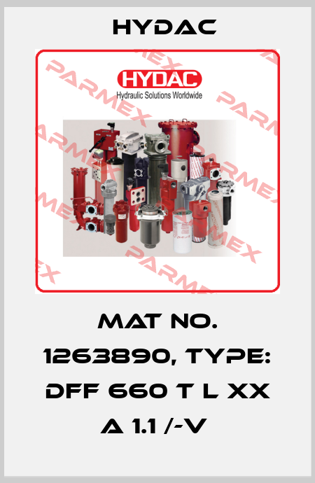 Mat No. 1263890, Type: DFF 660 T L XX A 1.1 /-V  Hydac