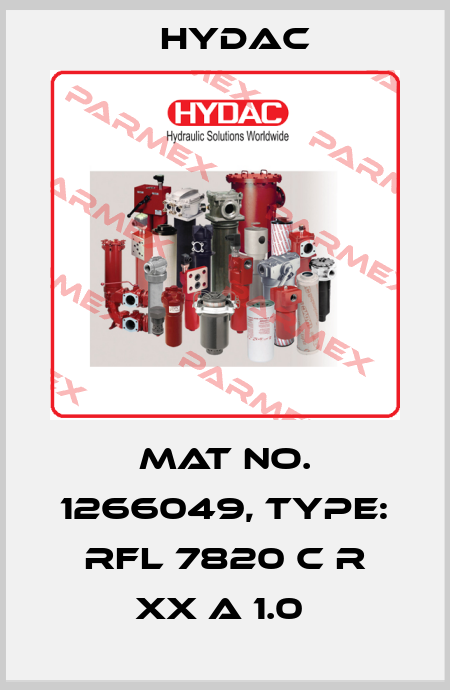 Mat No. 1266049, Type: RFL 7820 C R XX A 1.0  Hydac