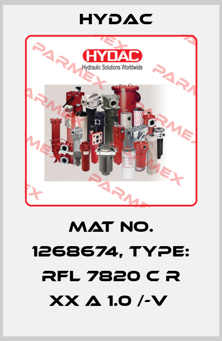 Mat No. 1268674, Type: RFL 7820 C R XX A 1.0 /-V  Hydac
