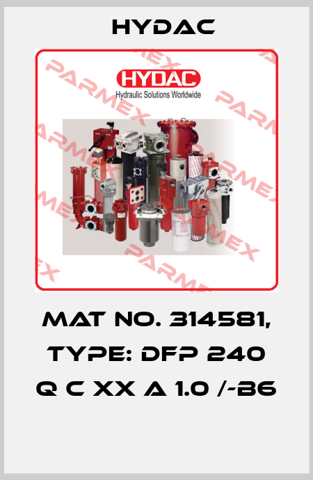 Mat No. 314581, Type: DFP 240 Q C XX A 1.0 /-B6  Hydac