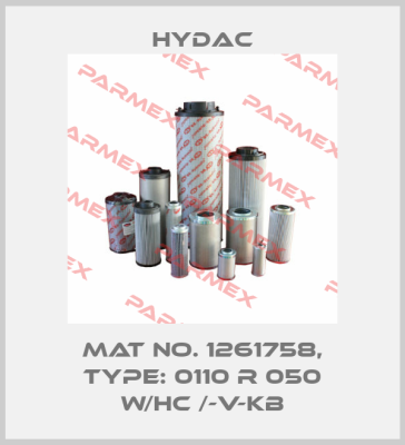 Mat No. 1261758, Type: 0110 R 050 W/HC /-V-KB Hydac
