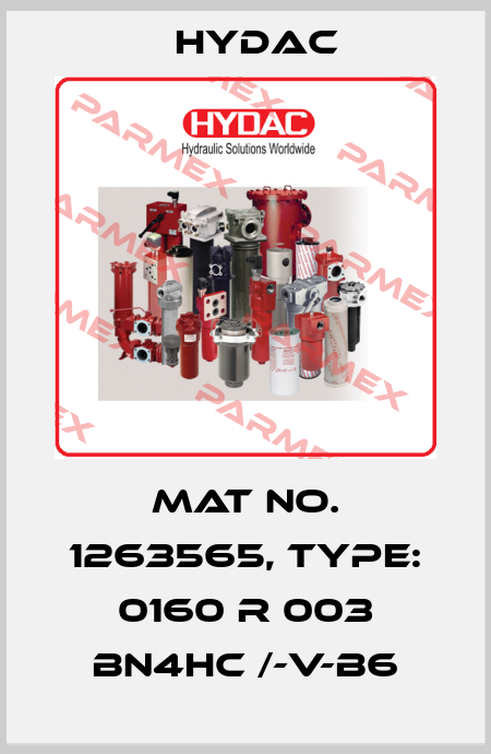 Mat No. 1263565, Type: 0160 R 003 BN4HC /-V-B6 Hydac