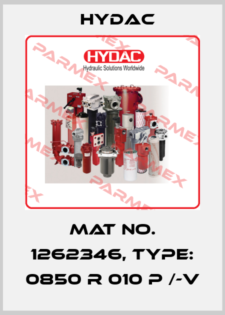 Mat No. 1262346, Type: 0850 R 010 P /-V Hydac