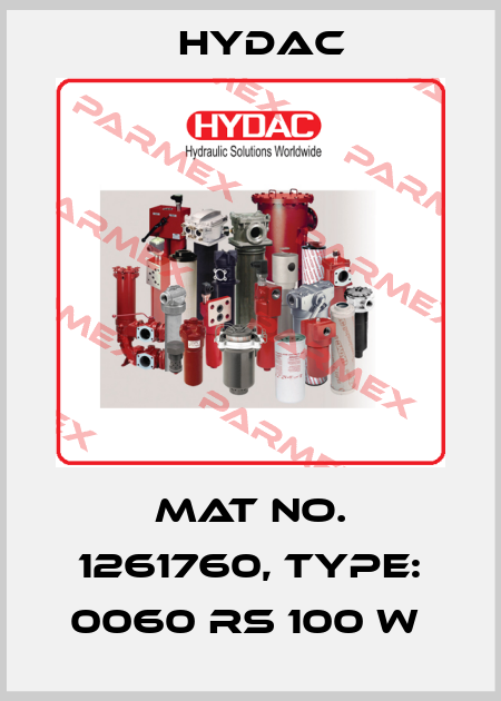 Mat No. 1261760, Type: 0060 RS 100 W  Hydac