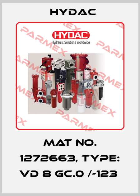 Mat No. 1272663, Type: VD 8 GC.0 /-123  Hydac