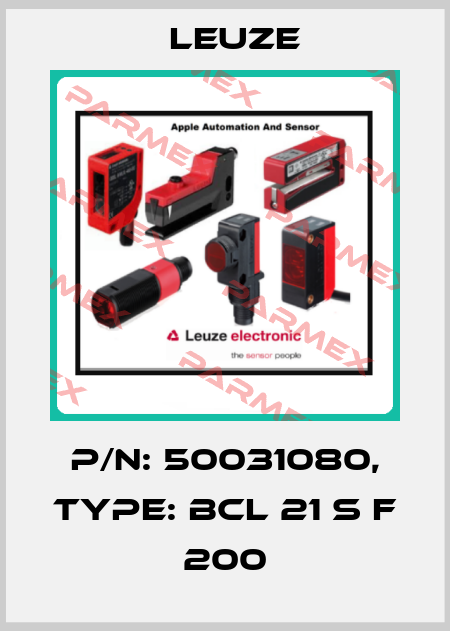 p/n: 50031080, Type: BCL 21 S F 200 Leuze