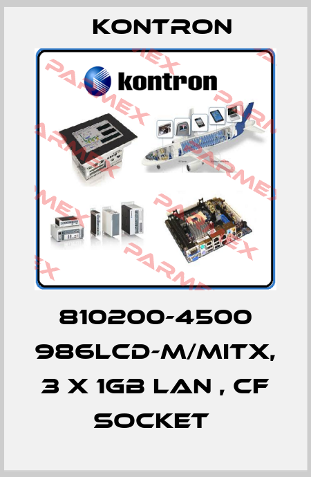 810200-4500 986LCD-M/MITX, 3 X 1GB LAN , CF SOCKET  Kontron