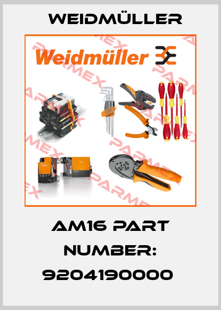 AM16 PART NUMBER: 9204190000  Weidmüller