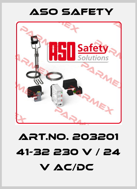 ART.NO. 203201 41-32 230 V / 24 V AC/DC  ASO SAFETY