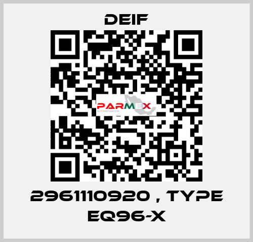 2961110920 , type EQ96-X Deif