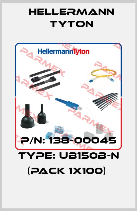 P/N: 138-00045 Type: UB150B-N (pack 1x100)  Hellermann Tyton