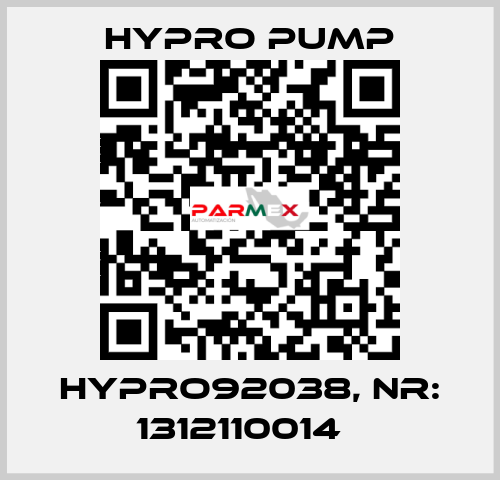 HYPRO92038, Nr: 1312110014   Hypro Pump