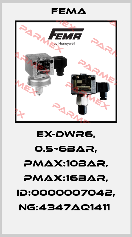 EX-DWR6, 0.5~6BAR, PMAX:10BAR, PMAX:16BAR, ID:0000007042, NG:4347AQ1411  FEMA