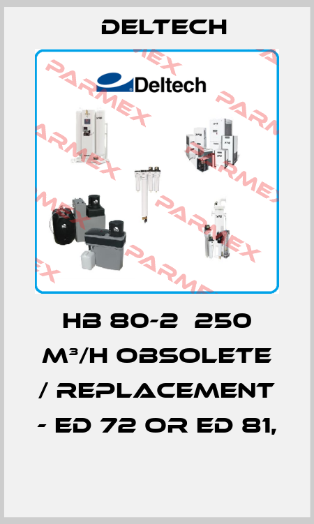 HB 80-2  250 M³/H OBSOLETE / REPLACEMENT - ED 72 OR ED 81,  Deltech