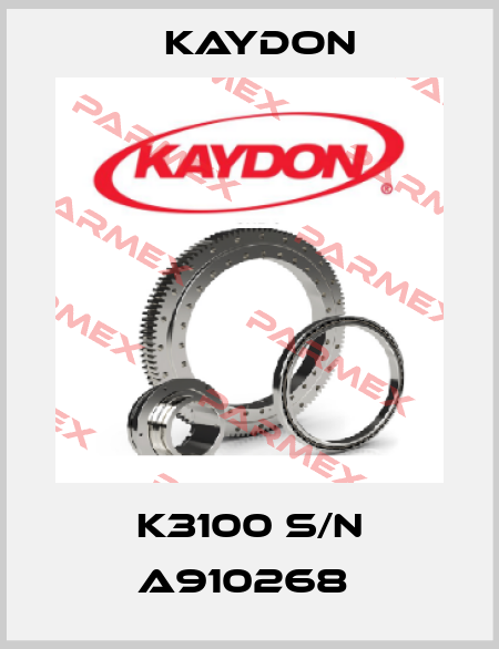 K3100 S/N A910268  Kaydon