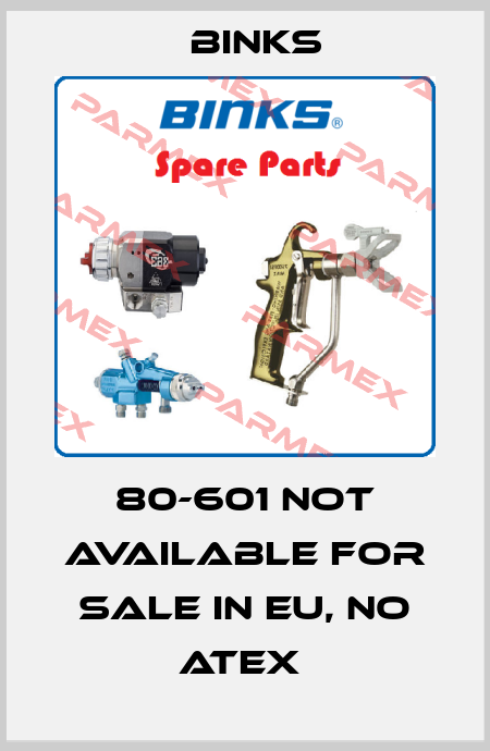 80-601 not available for sale in EU, no ATEX  Binks