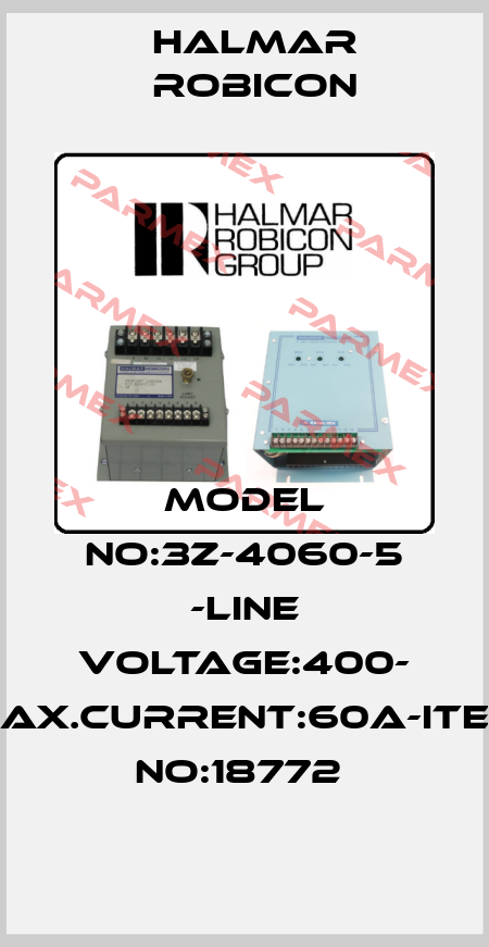 MODEL NO:3Z-4060-5 -LINE VOLTAGE:400- MAX.CURRENT:60A-ITEM NO:18772  Halmar Robicon