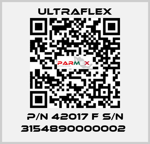 P/N 42017 F S/N 3154890000002  Ultraflex