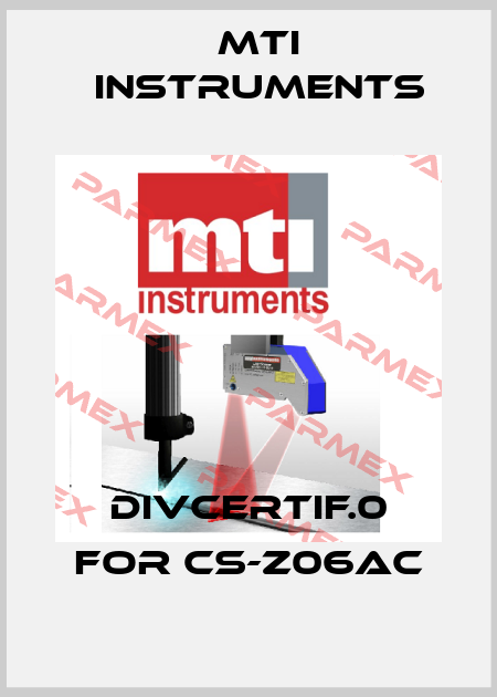 DIVCERTIF.0 for CS-Z06AC Mti instruments