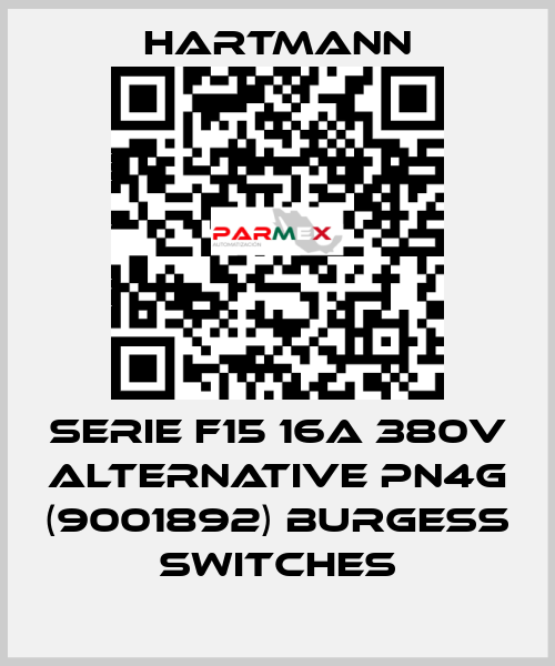 SERIE F15 16A 380V ALTERNATIVE PN4G (9001892) Burgess switches Hartmann