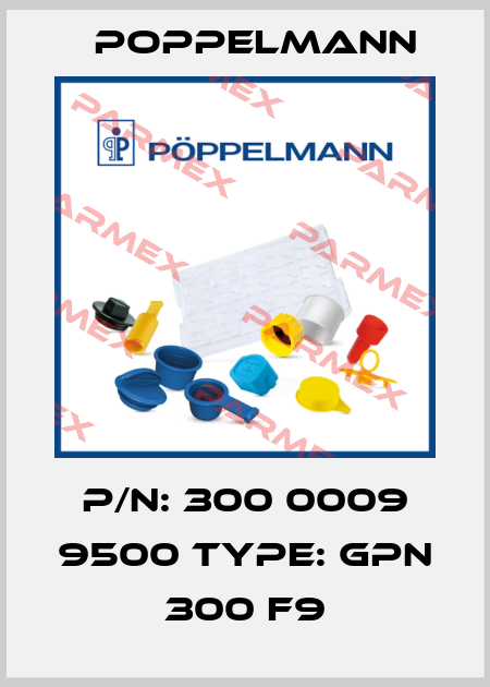 P/N: 300 0009 9500 Type: GPN 300 F9 Poppelmann