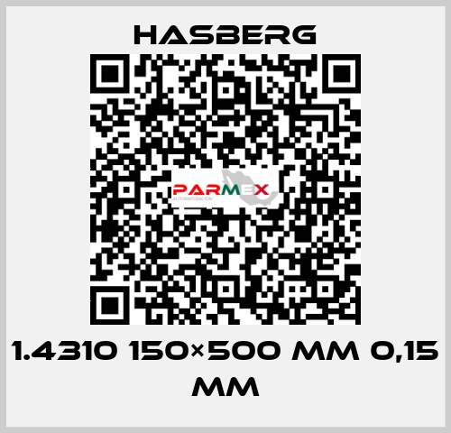 1.4310 150×500 mm 0,15 mm Hasberg