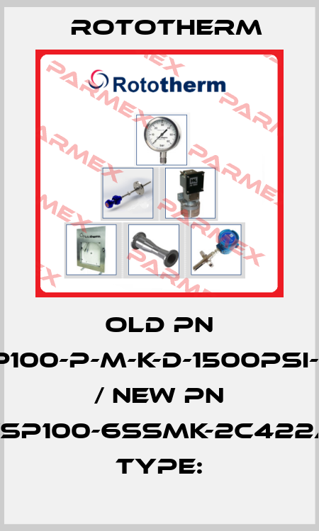 old PN CSP100-P-M-K-D-1500PSI-2-A / new PN CSP100-6SSMK-2C422A Type: Rototherm